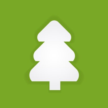 Hangi bir yeşil beyaz kağıda kesip köknar ağacı 