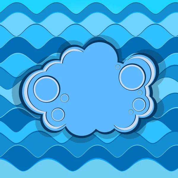 Abstracte achtergrond met blauwe golven en een banner — Stockvector