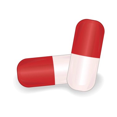 Beyaz bir arka plan üzerinde izole meditsinasky kapsül