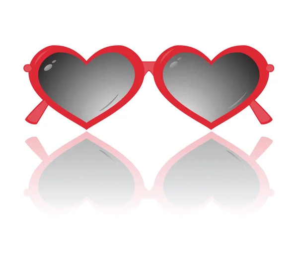 Gafas de sol en forma de corazón aisladas sobre fondo blanco — Vector de stock