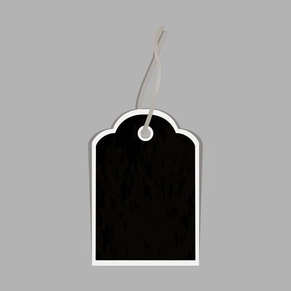 Étiquette noire isolée sur fond gris — Image vectorielle