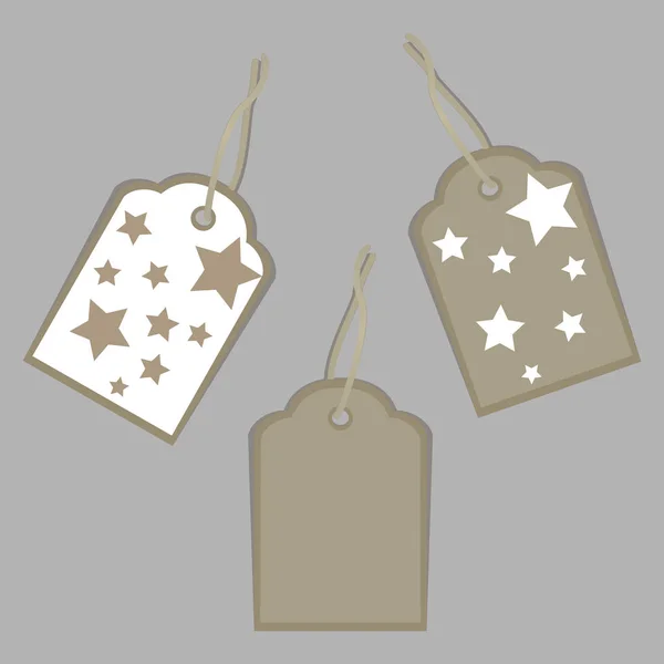 Set de etiquetas con estrellas aisladas sobre fondo gris — Archivo Imágenes Vectoriales