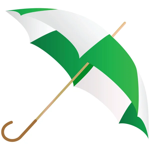 Zelený deštník na bílém pozadí — Stockový vektor
