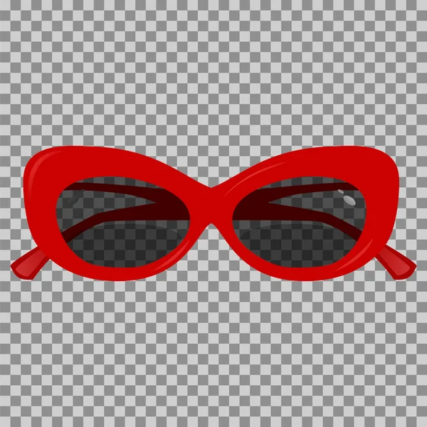 Gafas de sol rojas sobre fondo transparente — Vector de stock