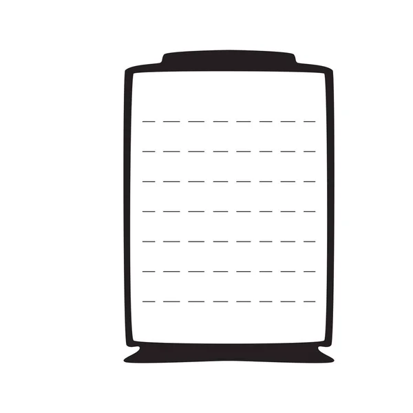 Cornice nera vuota su sfondo bianco con la lista Illustrazione Stock