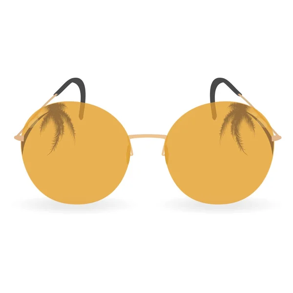 Gafas de sol naranja con palmeras Vectores de stock libres de derechos