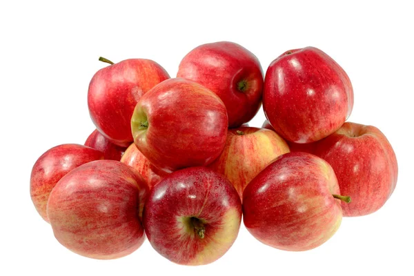 Pommes rouges mûres sur fond blanc — Photo