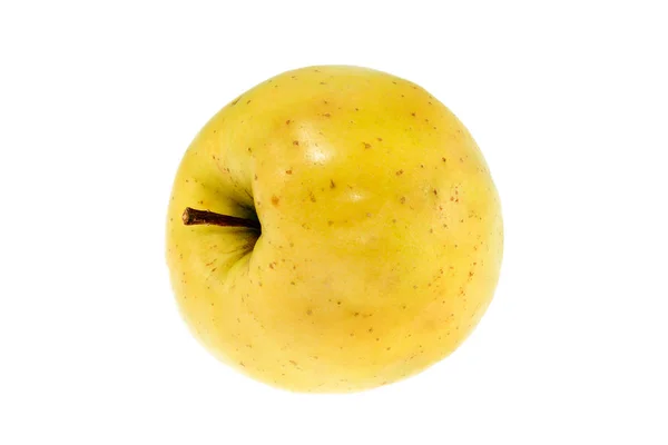 Ώριμος κίτρινο μήλο σε λευκό φόντο — Φωτογραφία Αρχείου