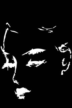 vektör çizim genç bir kadın portresi