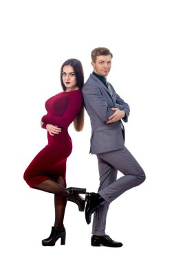 adam bir ceket ve kravat ile güzel bir kız 