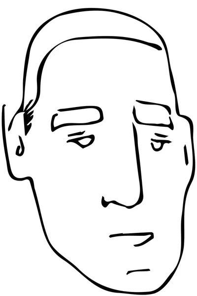 Dibujo vectorial de la cara de un macho adulto — Vector de stock