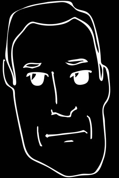 Dibujo vectorial de la cara de un macho adulto — Vector de stock