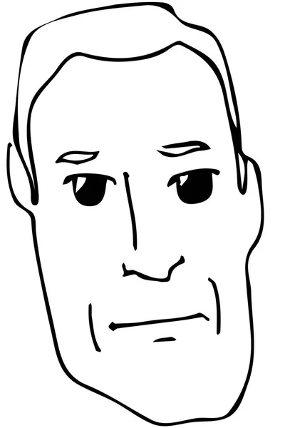 Dibujo vectorial de la cara de un macho adulto — Vector de stock