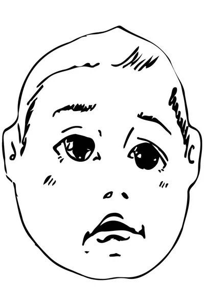 Croquis vectoriel du visage d'un beau bébé — Image vectorielle