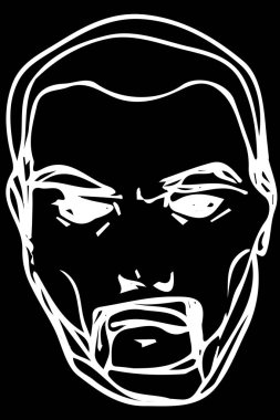 Yetişkin bir erkek sakallı yüzü vektör çizimi