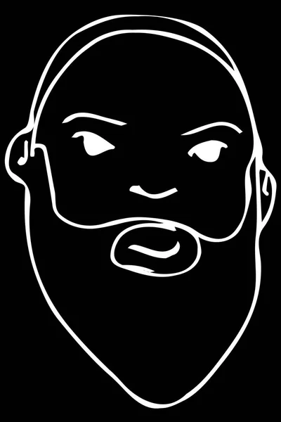 Vektorskizze des Gesichts eines erwachsenen Mannes mit Bart — Stockvektor