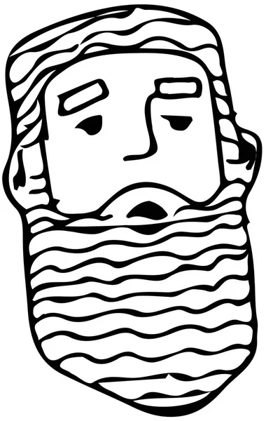 Vector sketch of the face of an adult male with a beard — Stock Vector