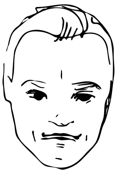 Croquis vectoriel du visage d'un mâle adulte — Image vectorielle