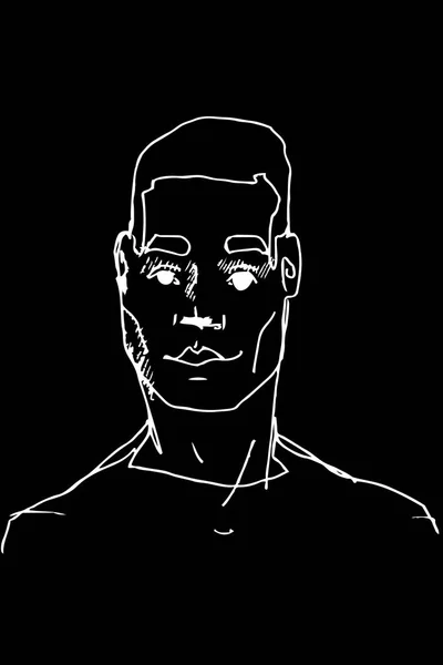 Векторний ескіз обличчя дорослого чоловіка — стоковий вектор