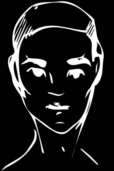 Náčrt obličeje pohledný mladý muž — Stockový vektor