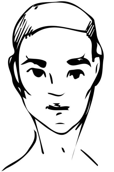 Ескіз обличчя красивого молодого чоловіка — стоковий вектор