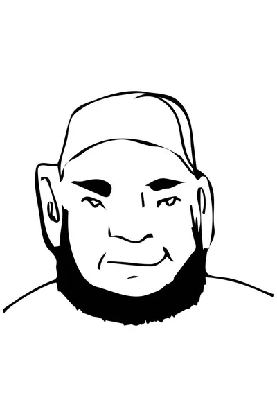 Skizze des Gesichts eines erwachsenen Mannes mit Bart — Stockvektor