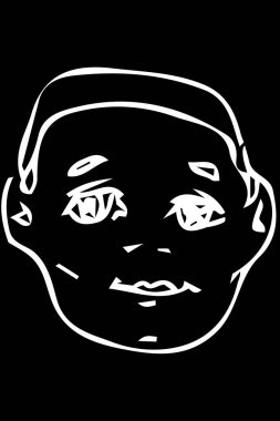 yakışıklı bir genç adamın yüzünü taslağını