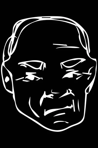 草绘的一名成年男子的脸 — 图库矢量图片