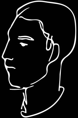 yakışıklı bir genç adamın yüzünü vektör çizimi