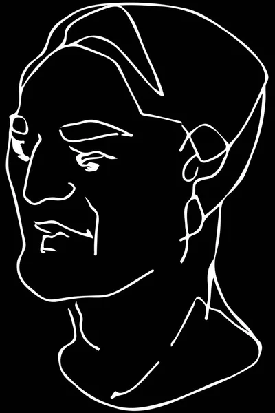 Dibujo vectorial de la cara de un macho adulto — Archivo Imágenes Vectoriales