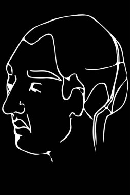 Yetişkin bir erkek yüzü vektör çizimi