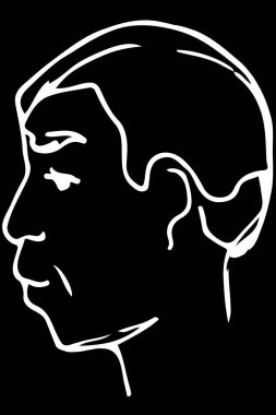 Yetişkin bir erkek yüzü vektör çizimi