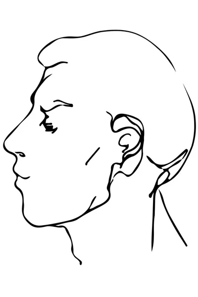 Vector schets van het gezicht van een knappe jongeman — Stockvector