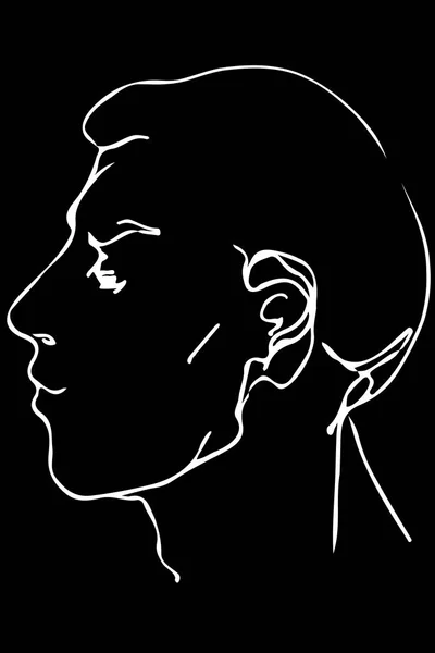 Yakışıklı bir genç adamın yüzünü vektör çizimi — Stok Vektör