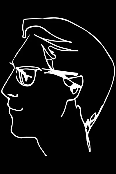Vektor náčrt obličeje dospělého muže s brýlemi — Stockový vektor