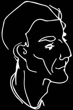 Yetişkin bir erkek yüzü vektör çizimi