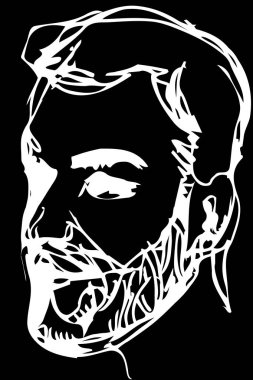 vektör çizimi bir sakal gülümseyen bir adam