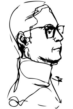 vektörel clipart yetişkin adamla profilinde gözlük