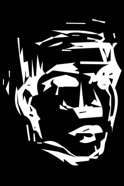 genç bir adam portresi için vektör kroki