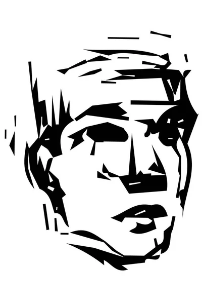 Croquis vectoriel pour un portrait d'un jeune homme — Image vectorielle