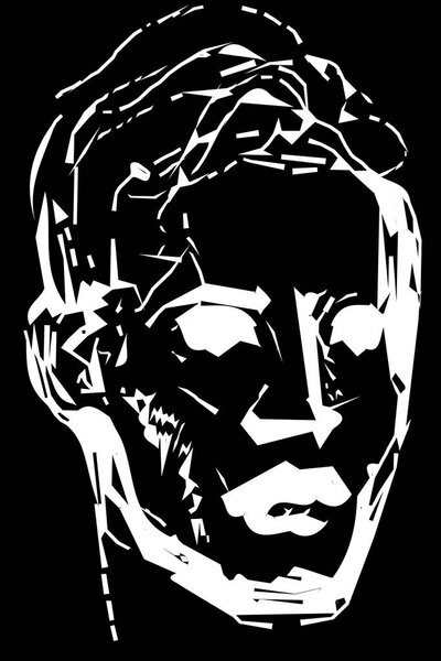 vector sketch for a portrait of a young man