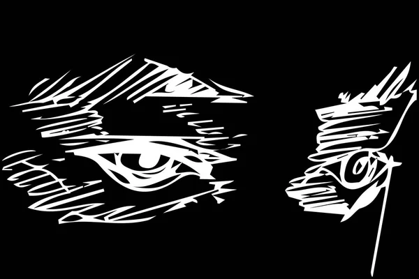 Croquis vectoriel d'un oeil d'homme prudent — Image vectorielle