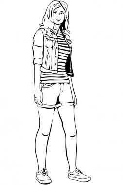 güzel bir sarışın kısa filmlerde vektör çizimi