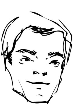 Yetişkin bir erkek portresi için kroki