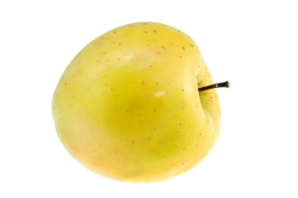 Жовте яблуко на білому тлі — стокове фото