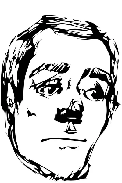 Boceto vectorial para un retrato de un joven — Vector de stock