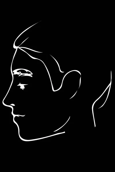 Náčrt k portrétu mladého muže profilu — Stockový vektor