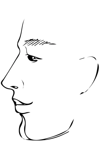 Retrato del perfil de un joven — Vector de stock