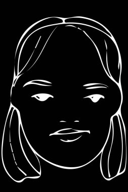 bir kız sarışın bir portre için kroki