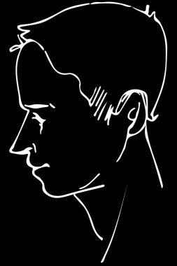 bir güzel adam profili vektör çizimi